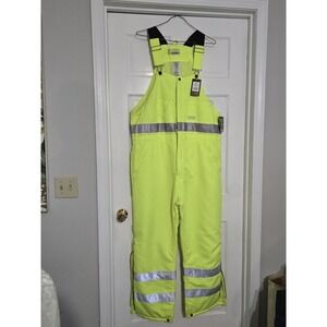Berne workwear enhanced visibility bib overall Men XL Short NWT